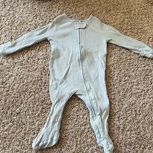 Cozy Blue Grey Ribbed Kids One Piece